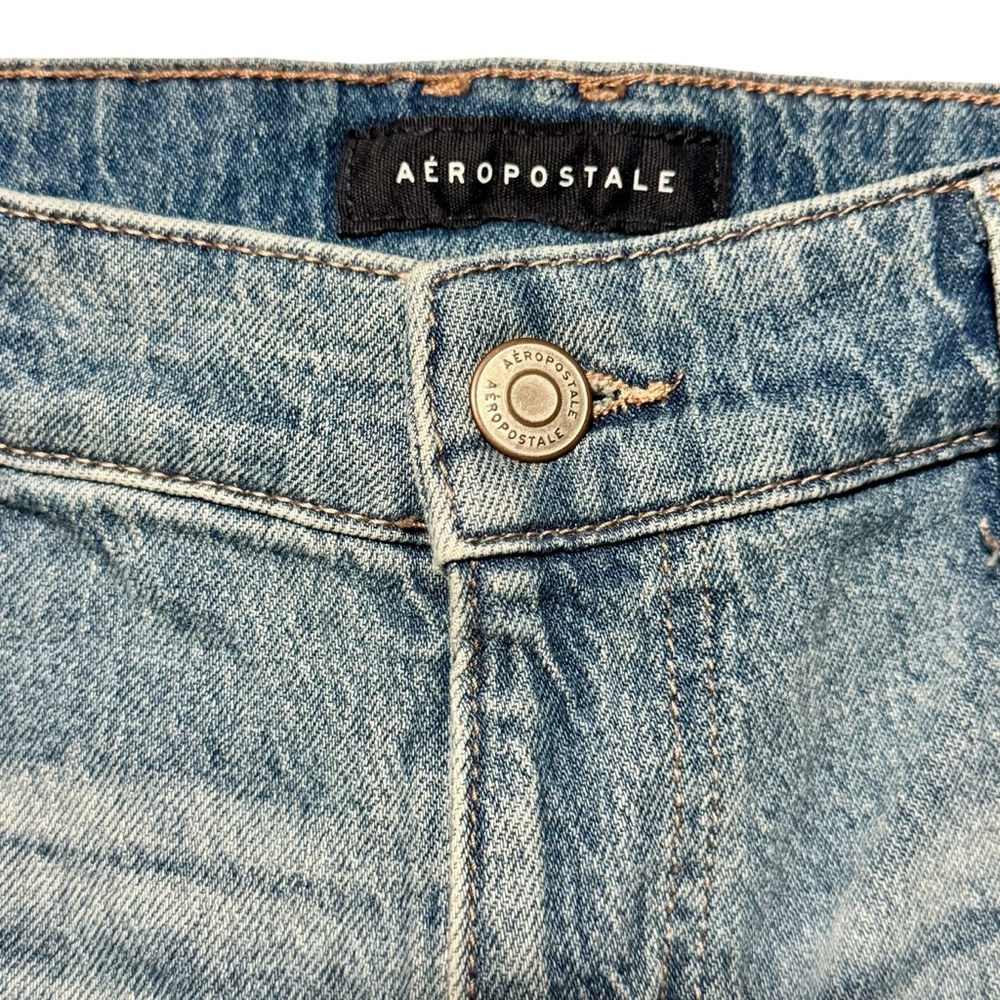 Aeropostale New Mid Rise Flare Cargo Wide Leg Patch Pocket Denim Jeans - Picture 14 of 16